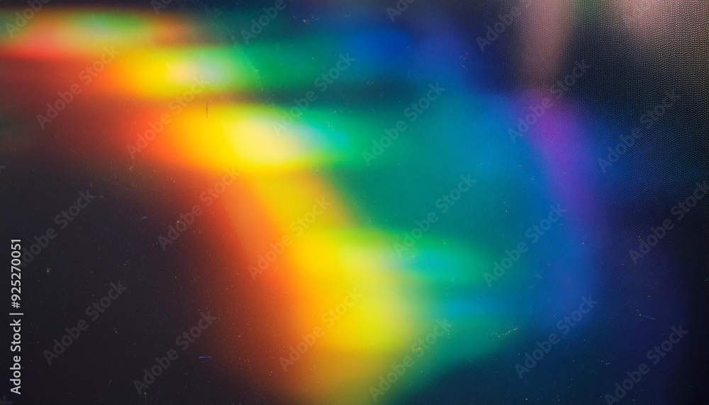 Abstract Rainbow Light Spectrum Refraction on Dark Surface, Vibrant ...