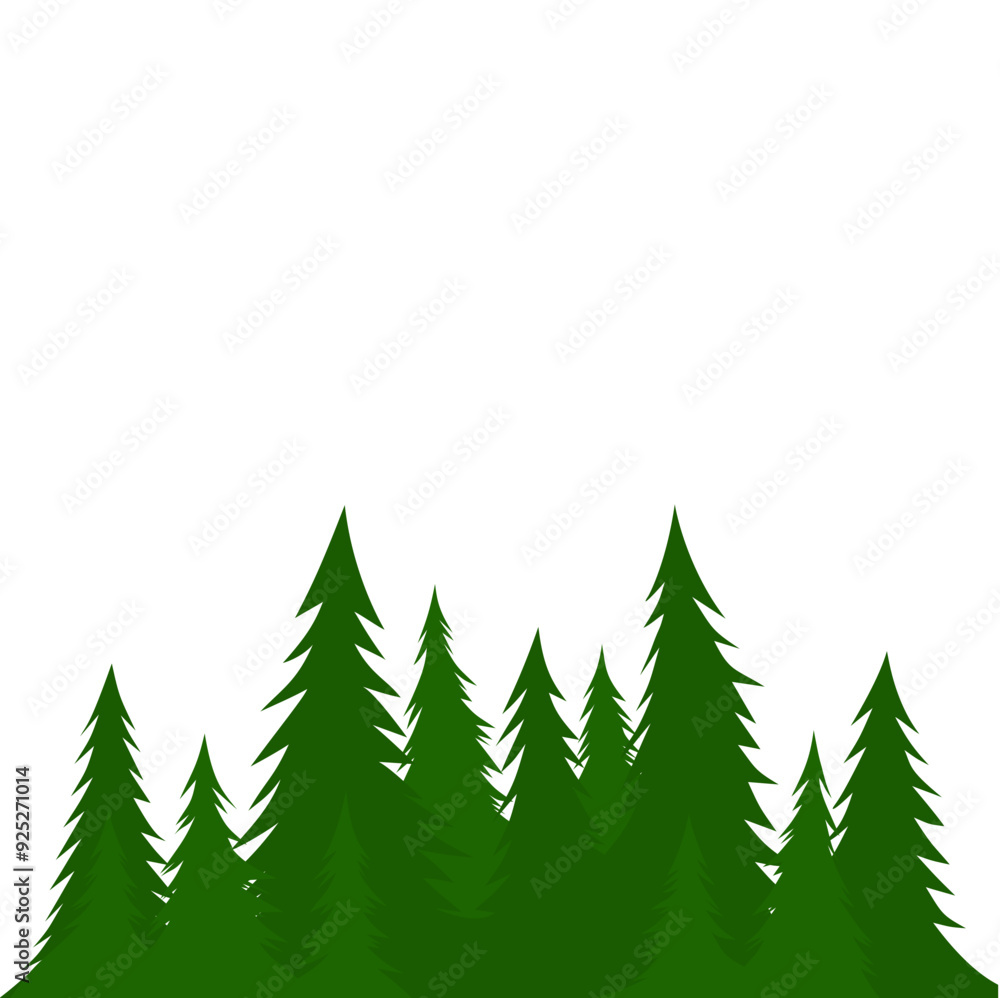 Obraz premium Lush Green Forest Illustration