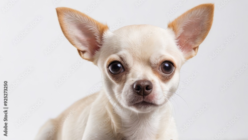 Cream smooth coat chihuahua dog on grey background Cream smooth coat chihuahua dog on grey background