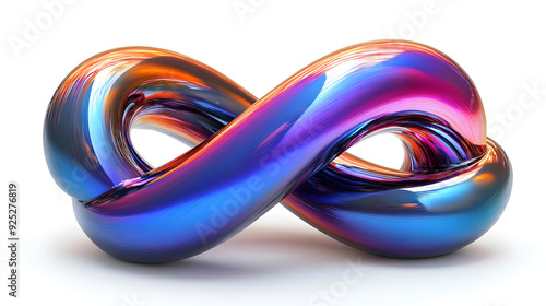 A colorful, abstract infinity symbol made of smooth, glossy material.