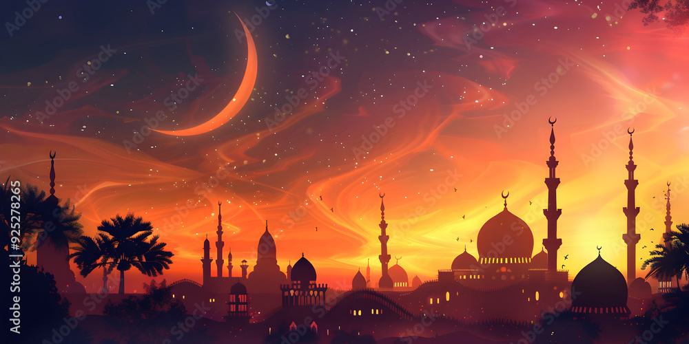Obraz premium Ramadan Mubarak Design Islamic Background 