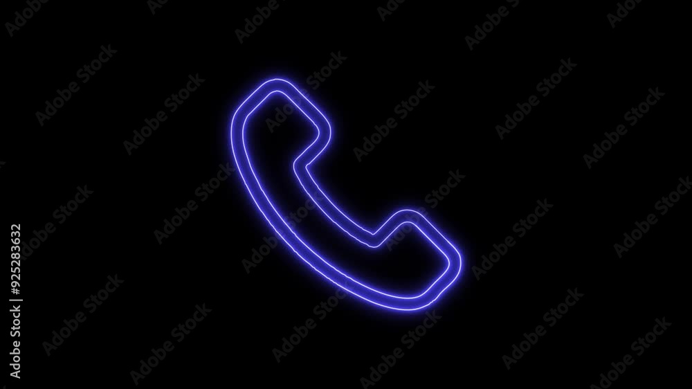 Telephone Icon - 4K Animated Design with Linear Symbol on Black Background Telephone Icon - 4K Animated Design with Linear Symbol on Black Background
