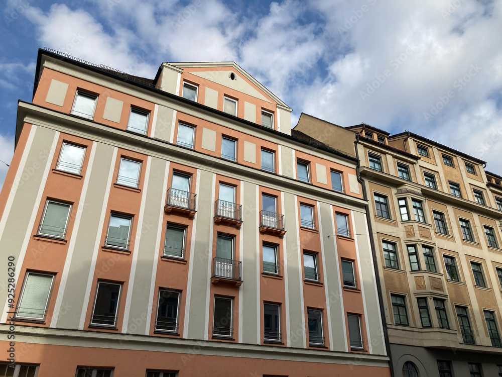 Altstadtfassaden in München, Deutschland