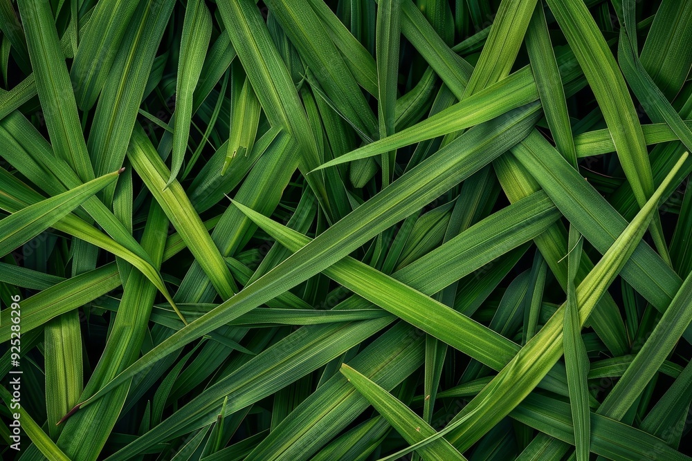 Detailed close-up of vibrant green overlapping blades of grass creating a seamless background, Patterns of blades of grass overlapping in a seamless canvas Detailed close-up of vibrant green overlapping blades of grass creating a seamless background, Patterns of blades of grass overlapping in a seamless canvas