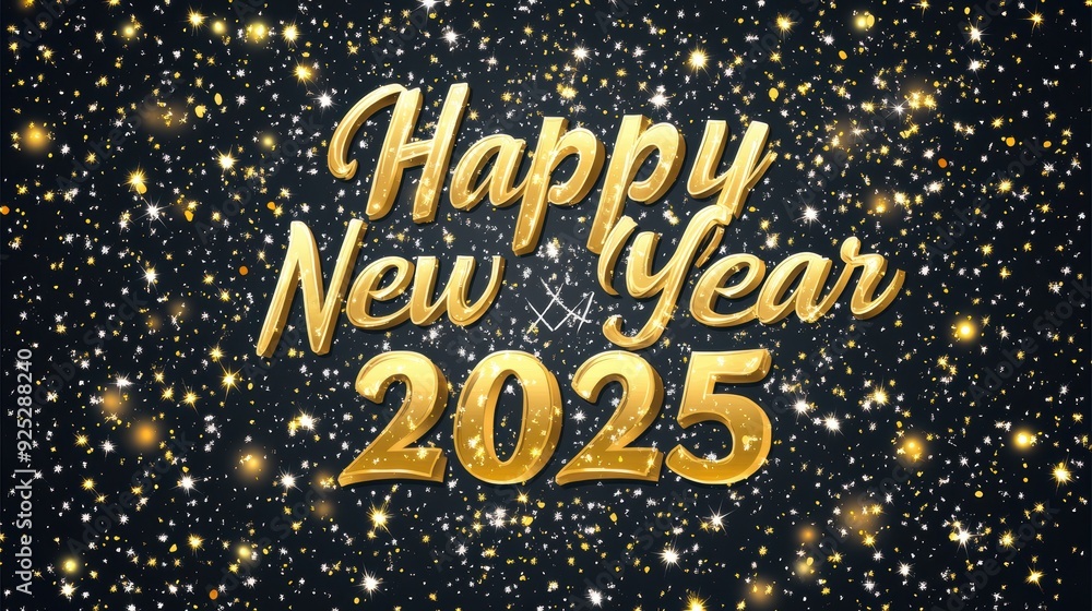Festive new year celebration card with gold and silver colors for 2025 Festive new year celebration card with gold and silver colors for 2025
