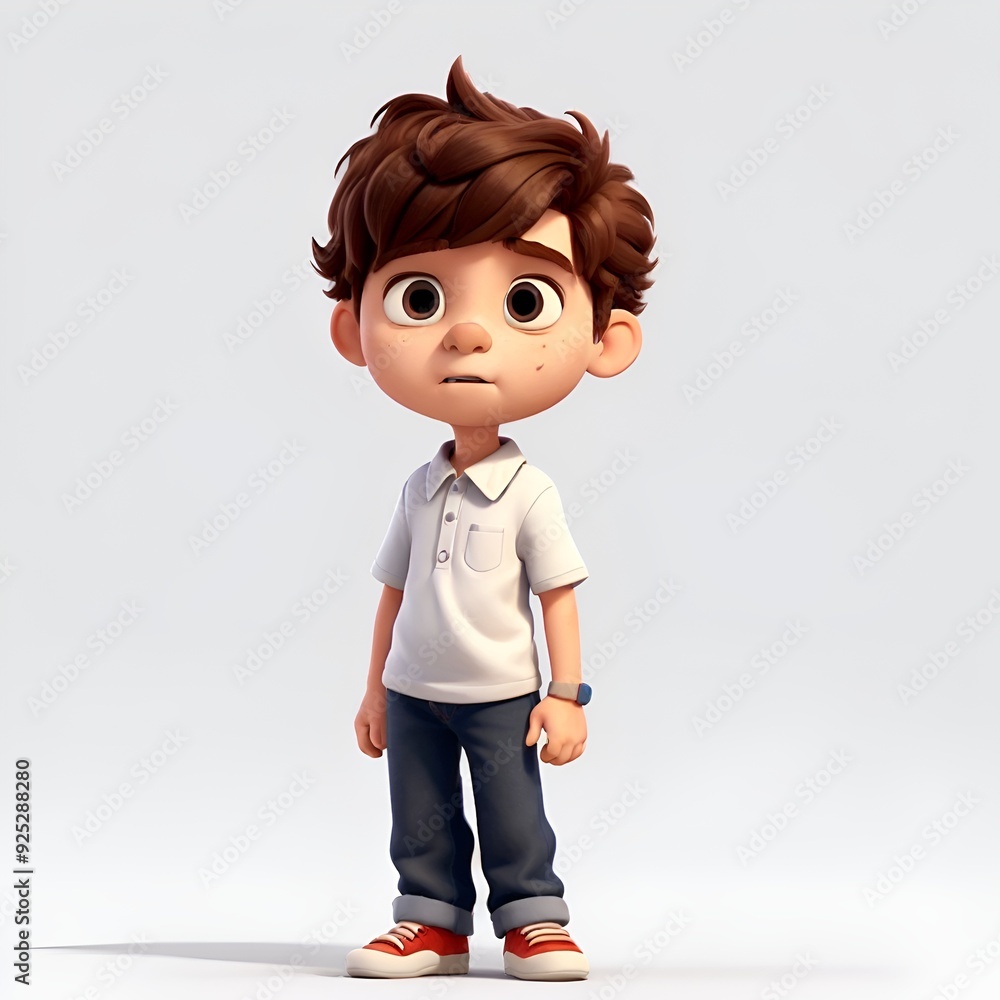 a boy in a trouble people feelings expression concept 3d cartoon style a boy in a trouble people feelings expression concept 3d cartoon style