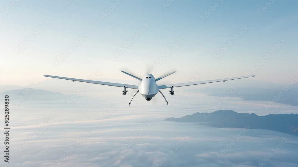 Fototapeta premium A white fighter jet is parked in a hangar