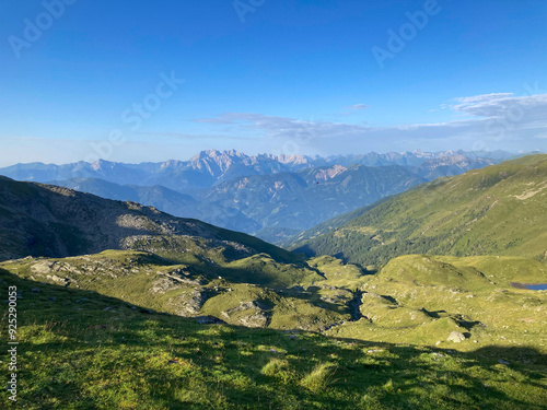 Die Schobergruppe gesehen von der Kreuzeckgruppe im Sommer photo