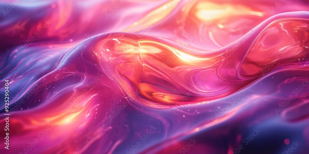 Obraz premium Abstract Swirling Liquid with Pink, Orange, and Purple Hues