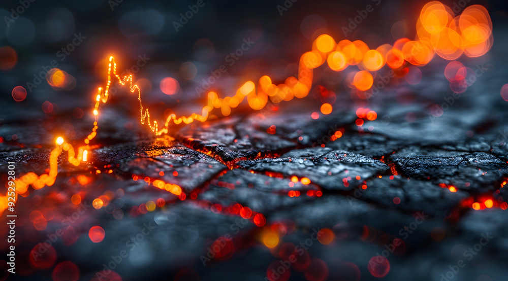 Abstract Background with Orange and Red Lights on Cracked Surface Abstract Background with Orange and Red Lights on Cracked Surface