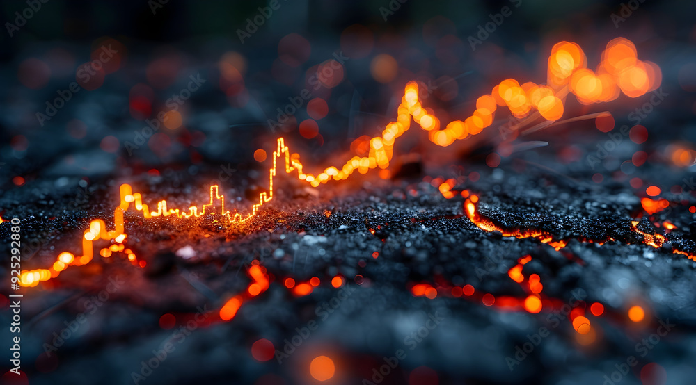 Abstract Background with Orange Lights and Black Ash Abstract Background with Orange Lights and Black Ash