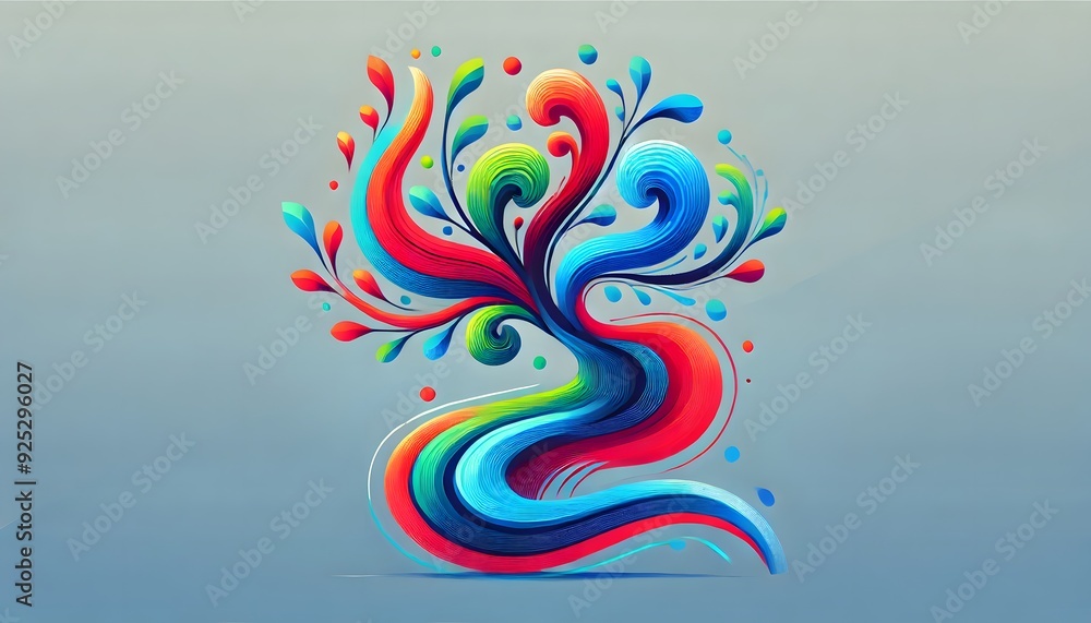 Abstract colorful paint tree Abstract colorful paint tree