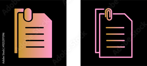 Attached Documents Vector Icon