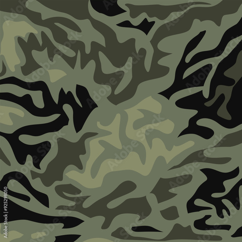 camouflage army military hand drawn vector illustration seamless pattern background