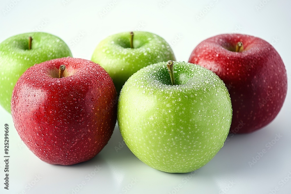 Assorted Fresh Red and Green Apples on a White Background During Daylight , ai Assorted Fresh Red and Green Apples on a White Background During Daylight , ai