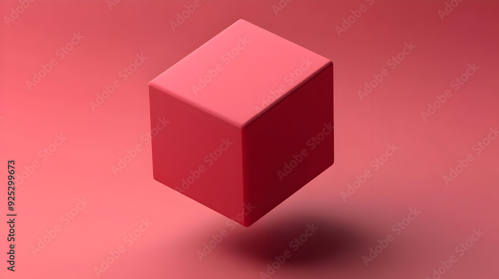 A floating red cube against a minimalist background, emphasizing simplicity and design. A floating red cube against a minimalist background, emphasizing simplicity and design.