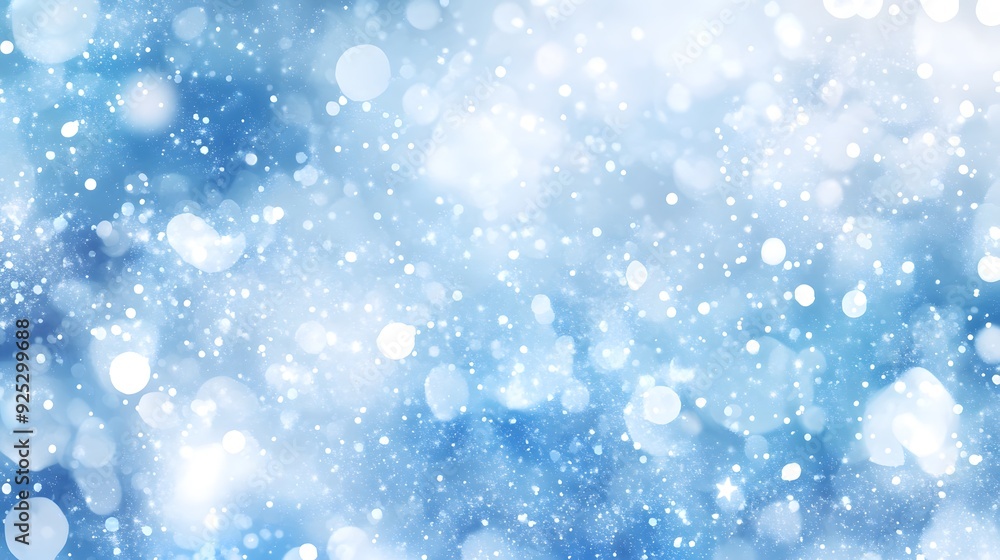 Abstract blue watercolor background with snowflakes and glitter, a Christmas wallpaper design with copy space for text. Abstract blue watercolor background with snowflakes and glitter, a Christmas wallpaper design with copy space for text.