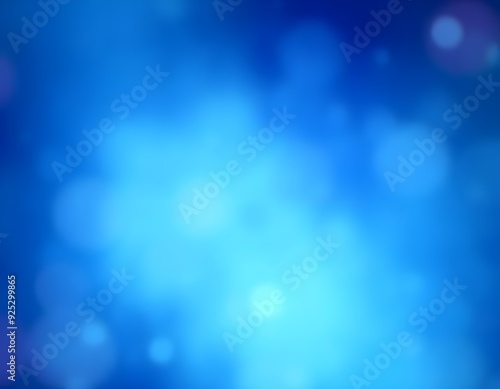 Abstract Blue Bokeh Light Background with Soft Glow