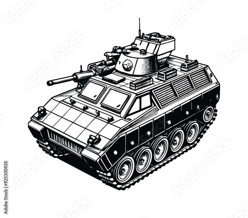 Armored Personnel Carriers e.g., Bradley Fighting Vehicle Illustration Vector Art photo