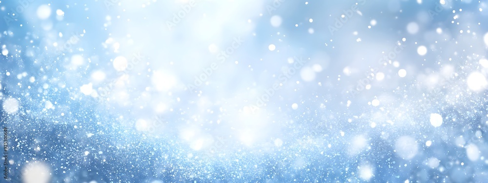 Abstract blue watercolor background with snowflakes and glitter, a Christmas wallpaper design with copy space for text. Abstract blue watercolor background with snowflakes and glitter, a Christmas wallpaper design with copy space for text.
