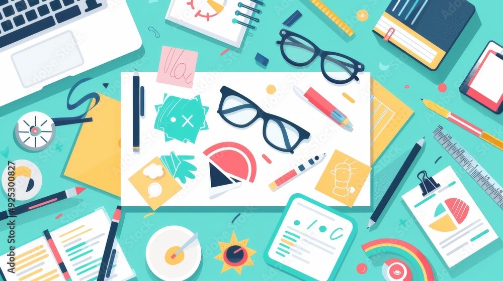 Creative Workspace Flat Lay: Productivity & Design Inspiration Creative Workspace Flat Lay: Productivity & Design Inspiration