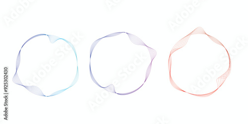 Vector abstract design featuring wavy circles 