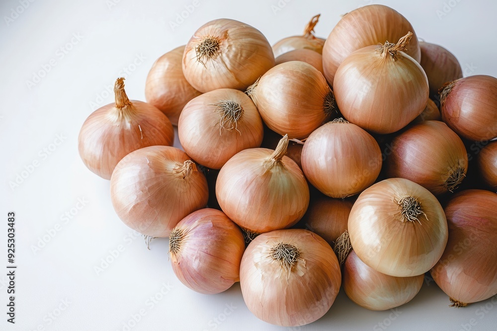 Fresh Brown Onions on White Background in Studio Lighting , ai Fresh Brown Onions on White Background in Studio Lighting , ai