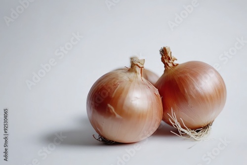 Wallpaper Mural Fresh Brown Onions on White Background in Studio Lighting , ai Torontodigital.ca