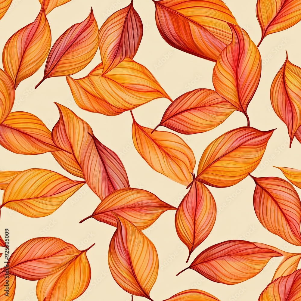 Seamless pattern of autumn leaves, illustration Seamless pattern of autumn leaves, illustration