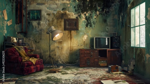 A Glimpse Into a Forgotten Room: A Vintage Interior in Decay