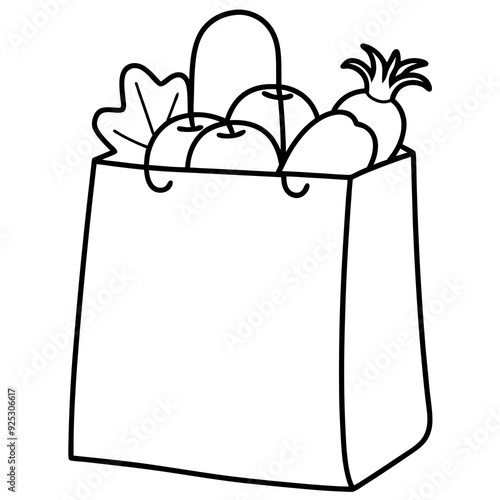 Shopping bag Shopping bag filled with fresh vegetables art vector illustrator filled with fresh vegetables art vector illustrator