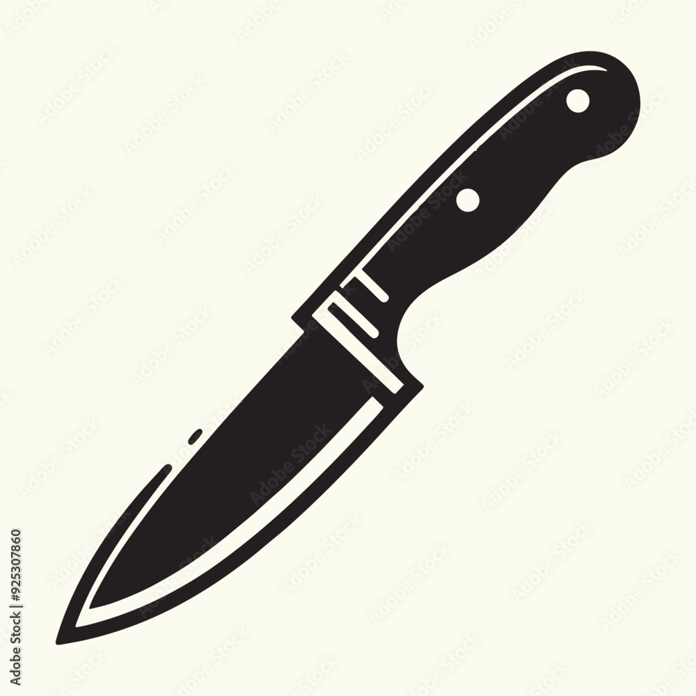 Wooden Handle Knife silhouette vector illustration Wooden Handle Knife silhouette vector illustration