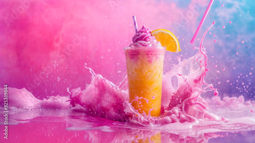 cocktail with ice and lemon
