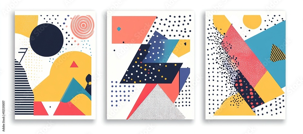 Abstract design with colorful geometric shapes and modern art elements Abstract design with colorful geometric shapes and modern art elements