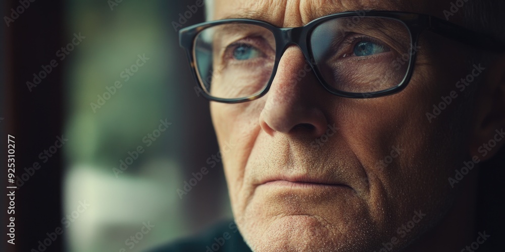 Contemplative Gentleman with Aging Eye Contemplative Gentleman with Aging Eye