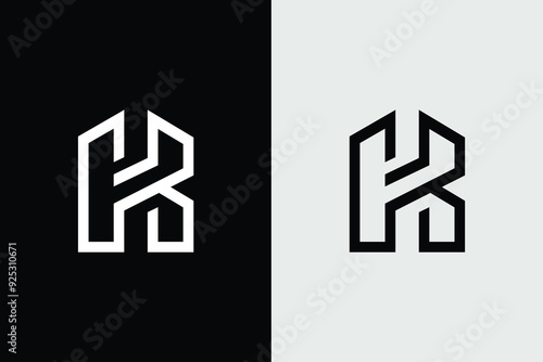 abstract Modern letter K Creative logo, minimal real estate house letter K logo template