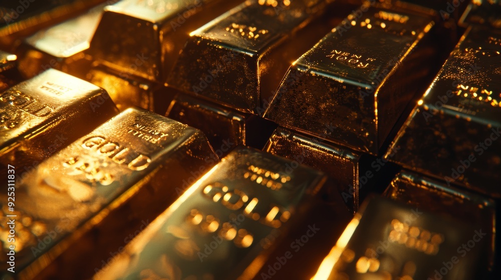 Close-up of Stacked Gold Bars: Symbol of Wealth and Investment Close-up of Stacked Gold Bars: Symbol of Wealth and Investment