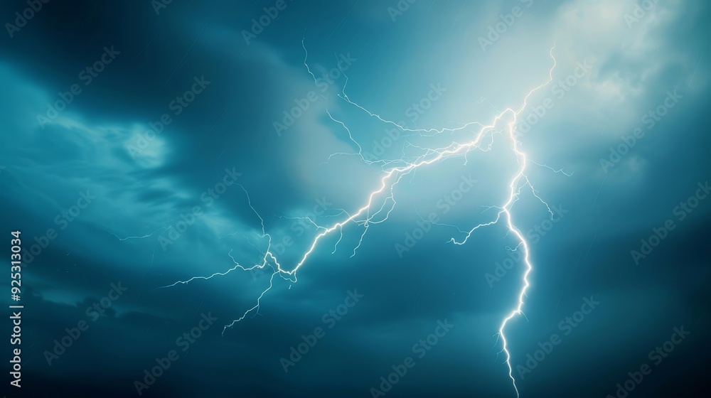 A lightning bolt is seen in the sky above a field of corn A lightning bolt is seen in the sky above a field of corn