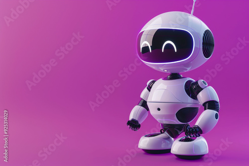 Friendly Robot on Purple Background