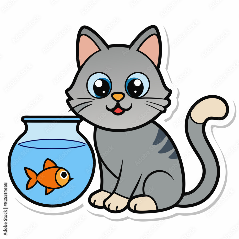 Fototapeta premium Create a sticker design of cat art vector illustrator