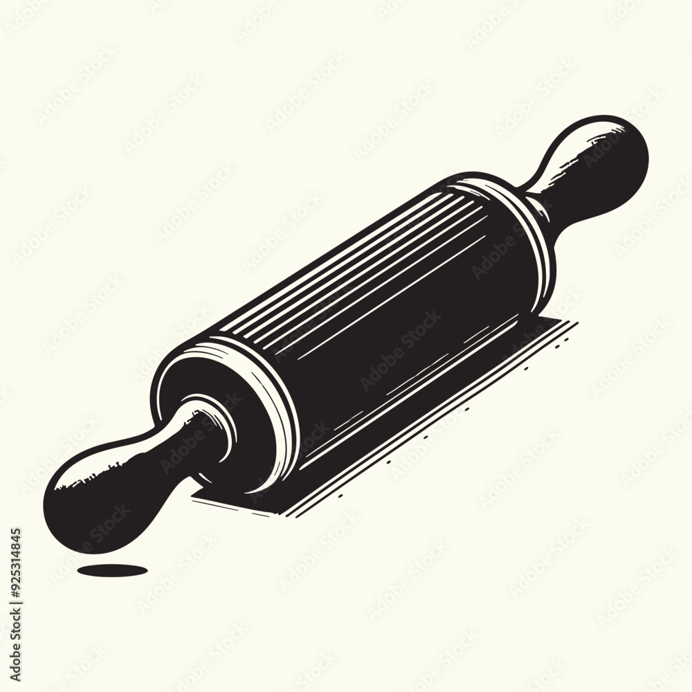 Wooden Rolling Pin Silhouette Vector Illustration Wooden Rolling Pin Silhouette Vector Illustration