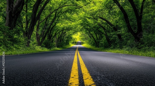 asphalt highway road and tree tunnel background. concept of car sale, auto, automobile, automotive empty space, shop or store.