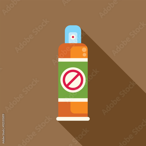 Spray bottle with a stop sign is indicating repellent insecticide in this flat style icon