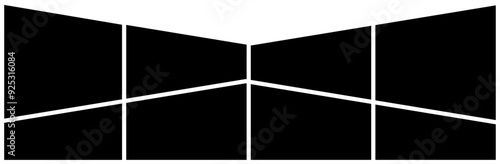 Display for photo collage gallery template layout. moodboard for family, business and people grid collage. black  and white vector illustration.