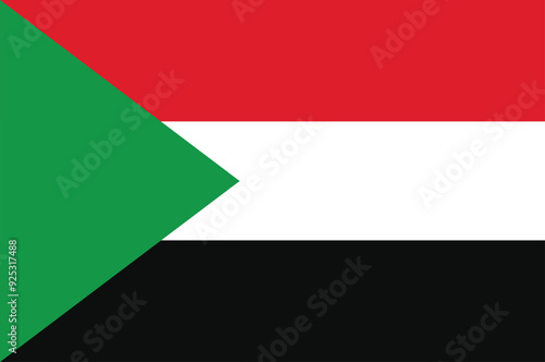 National flag of Sudan. Sudan flag. Vector illustration.