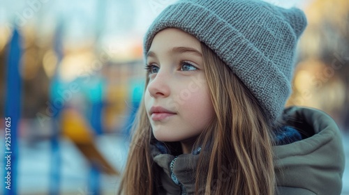 Winter Serenity: A Girl in a Park