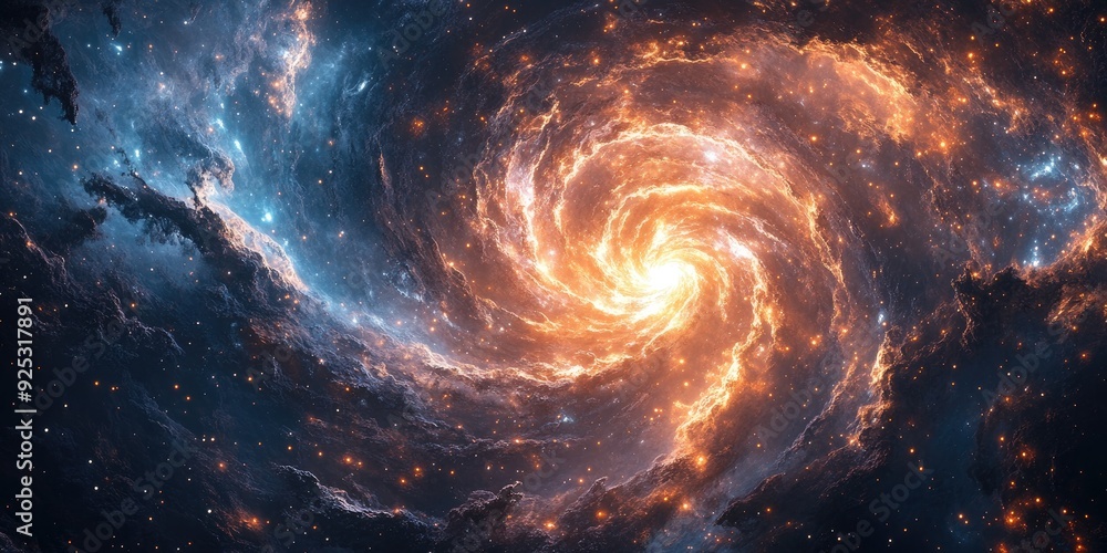 A Cosmic Spiral of Star Dust and Fire A Cosmic Spiral of Star Dust and Fire
