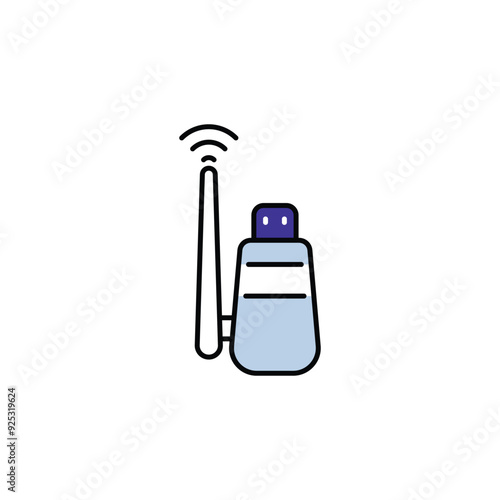 Wifi Dongle icon design with white background stock illustration