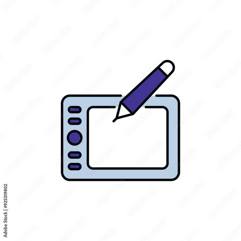Graphic Tablet icon design with white background stock illustration Graphic Tablet icon design with white background stock illustration