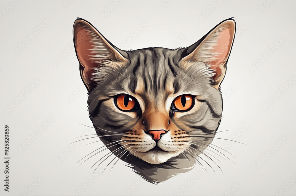 a portrait of a cat on a white background a portrait of a cat on a white background